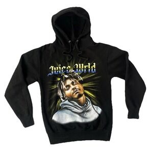 Juice Wrld Mens Hoodie Black Small Pullover Giant Portrait Graphic Air Brush